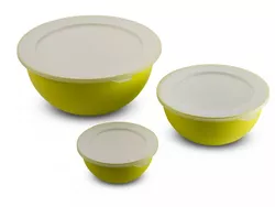 SANALIVING Bowls Set 3,5L + 1,7L + 0,5L & 3x lids Žlutá